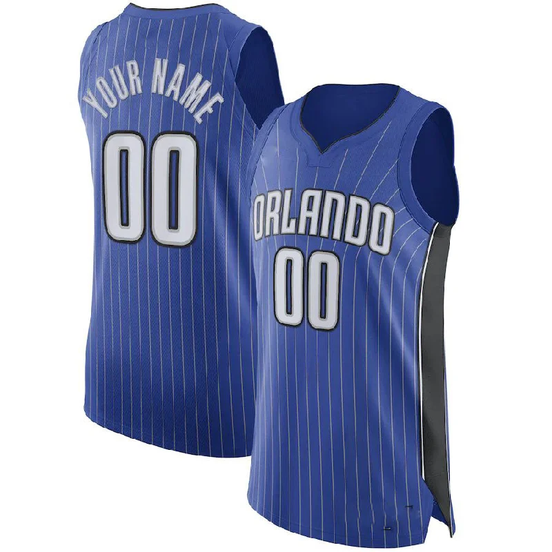 Custom basketball jersey with player number on sleeves-Custom O.Magic Authentic Jersey Royal Statement Edition Stitched Basketball Jersey