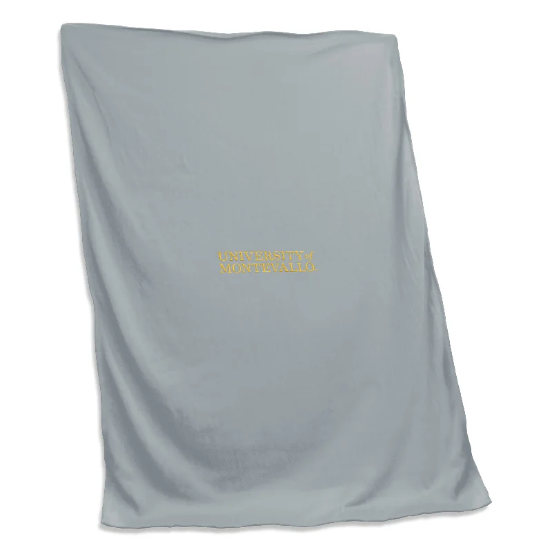 Team logo seat cushions for stadium-style seating-Montevallo Charcoal Screened Sweatshirt Blanket