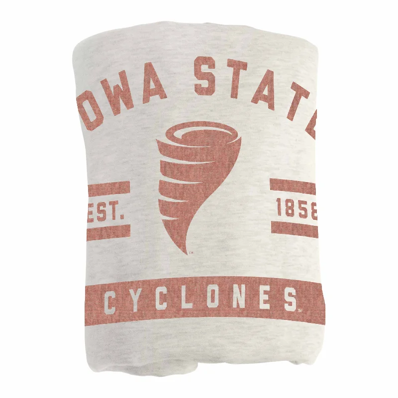 Custom team duvet covers for sports fans-Iowa State Oatmeal Sweatshirt Blanket