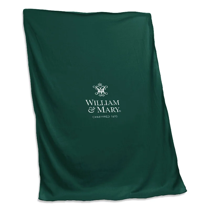 Team bath sets for sports-themed bathrooms-William and Mary Inst Mark Screened Sweatshirt Blanket