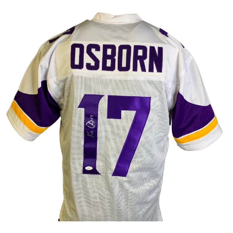 Custom soccer jerseys with team logos-KJ Osborn Signed Custom White Football Jersey