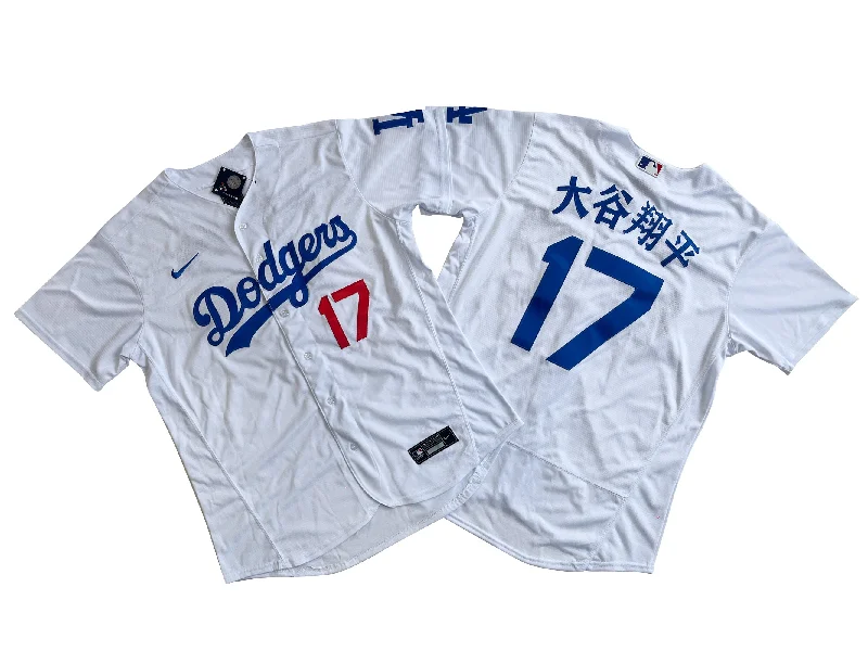 Baseball jersey for youth leagues and tournaments-Los Angeles Dodgers #17 Shohei Ohtani Flexbase  Royal White Jersey