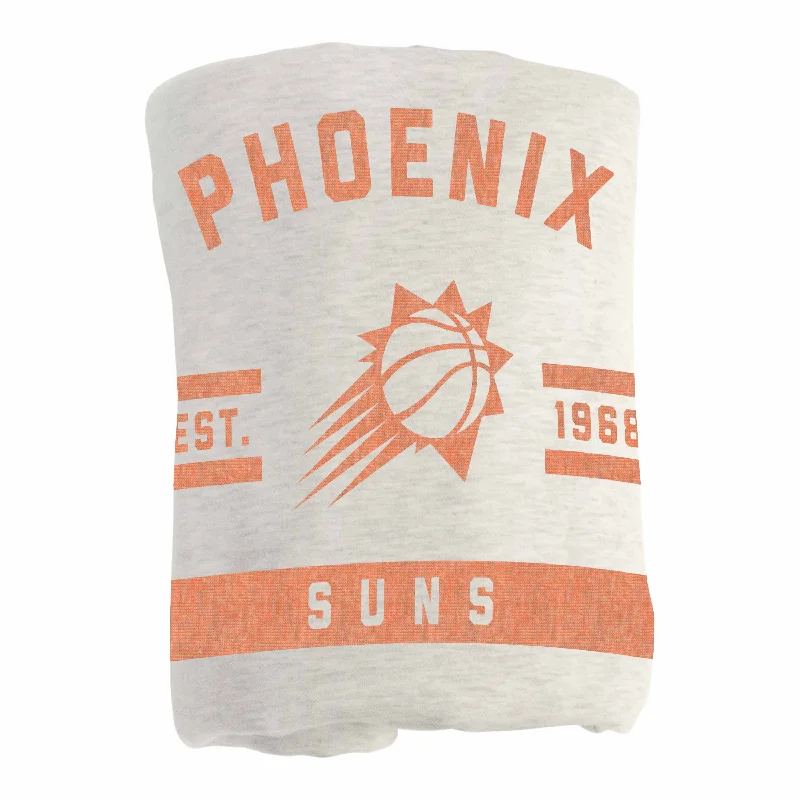 Team bathroom accessories for sports-themed bathrooms-Phoenix Suns Oatmeal Sweatshirt Blanket