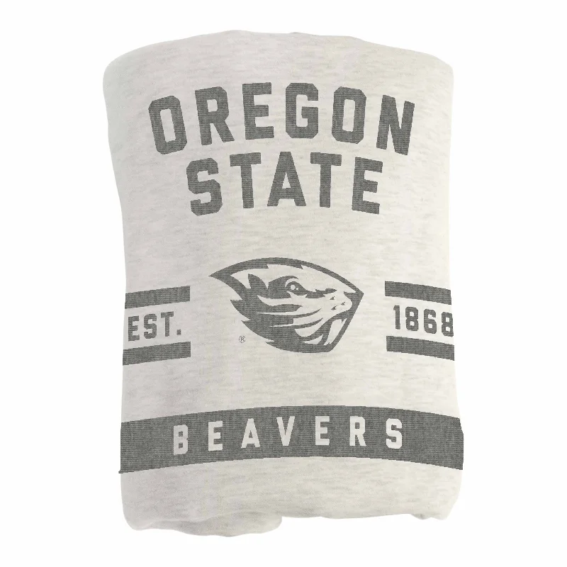 Personalized team table runners for sports-themed dinners-Oregon State Oatmeal Sweatshirt Blanket