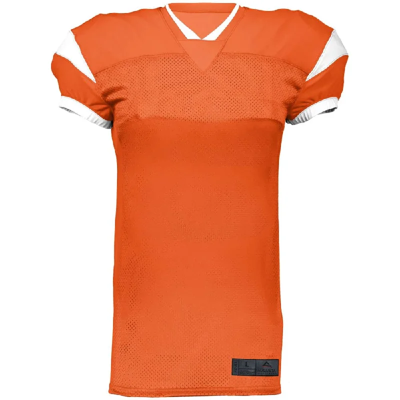 Custom rugby jersey for rugby camps-Slant Orange-White Football Jersey