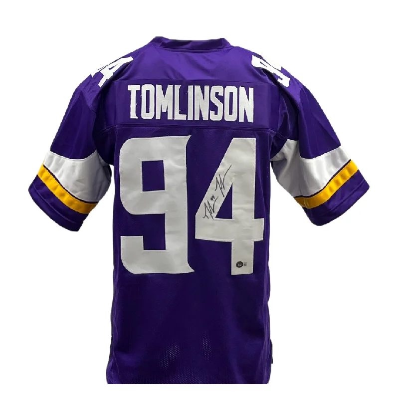 Custom soccer jersey for tournaments and competitions-Dalvin Tomlinson Signed Custom Purple Football Jersey