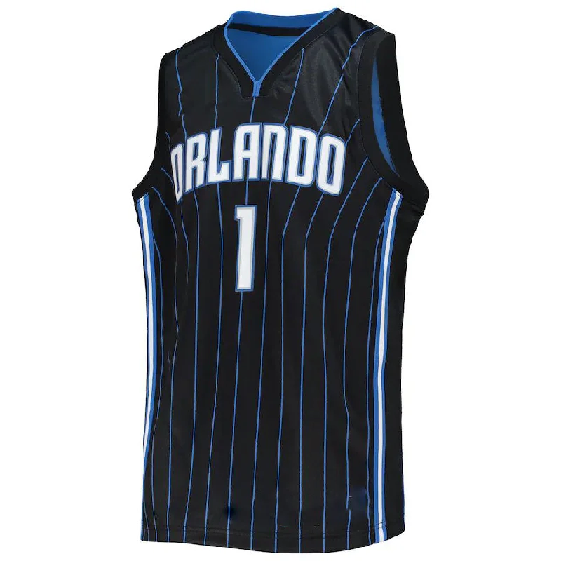 Custom basketball jersey for charity auctions-O.Magic #1 Jonathan Isaac 2021-22 Diamond Swingman Jersey Black Icon Edition Stitched American Basketball Jersey