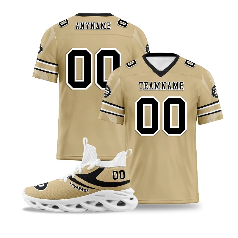 Custom soccer jersey for charity matches-Custom Yellow New Orleans Football Jersey and Sports Shoes Combo Offer Personalized Combo ZH-D025008-19