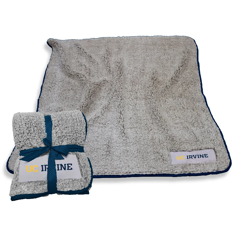 Team bath towels with logo print-California Irvine Navy Frosty Fleece