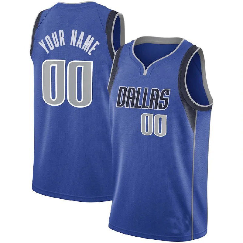 Personalized basketball jersey with team logos and slogans-Custom D.Mavericks Swingman Jersey Blue Icon Edition American Stitched Basketball Jersey