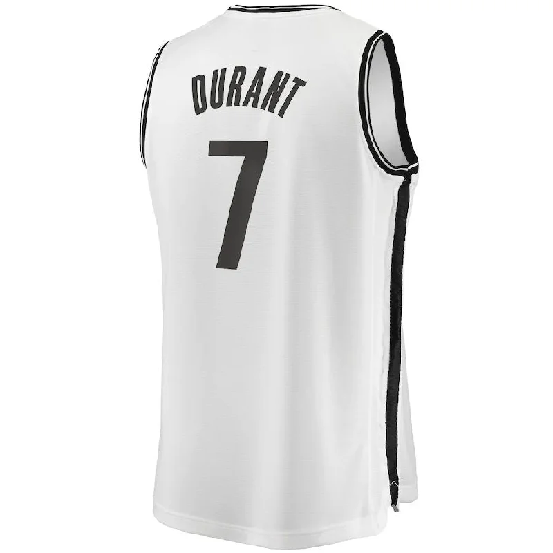 Basketball jersey with mesh side panels for airflow-B.Nets #7 Kevin Durant Fanatics Branded 2019 Fast Break Player Movement Jersey Association Edition White Stitched American Basketball Jersey