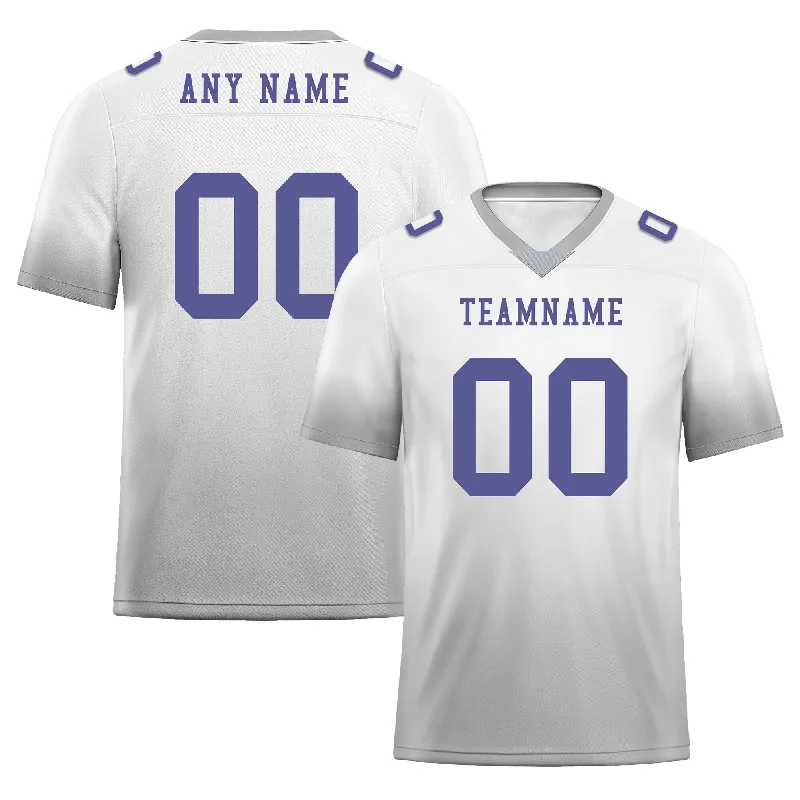 Personalized soccer jersey for major soccer tournaments-Custom White Ash Fade Fashion Personalized Authentic Football Jersey FBJ02-D06110