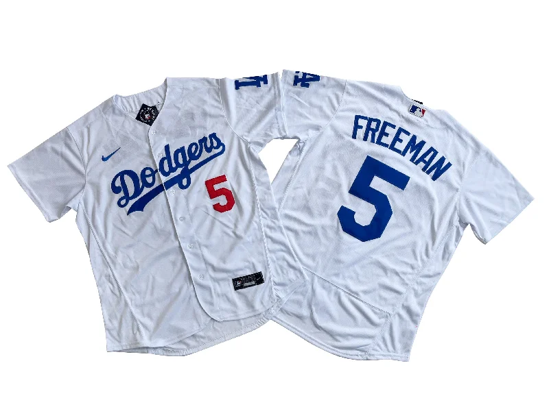 Custom baseball jerseys for corporate teams-Los Angeles Dodgers 5# Dodgers Freddie Flexbase Royal White Jersey