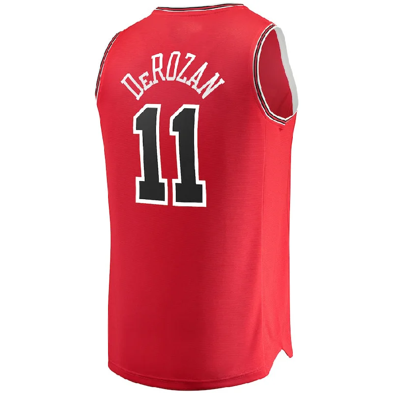 Custom basketball jersey for charity games-C.Bulls #11 DeMar DeRozan Fanatics Branded 2021-22 Fast Break Replica Player Jersey Icon Edition Red Stitched American Basketball Jersey