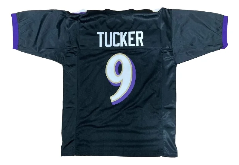 Soccer jersey with side panels for extra airflow-Justin Tucker Baltimore Black Football Jersey