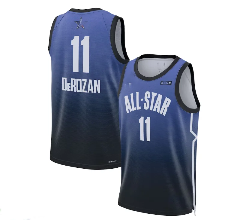 Basketball jersey with contrast stitching for style-#11 DeMar DeRozan 2023 All-Star Game Swingman Jersey - Blue Stitched American Basketball Jersey