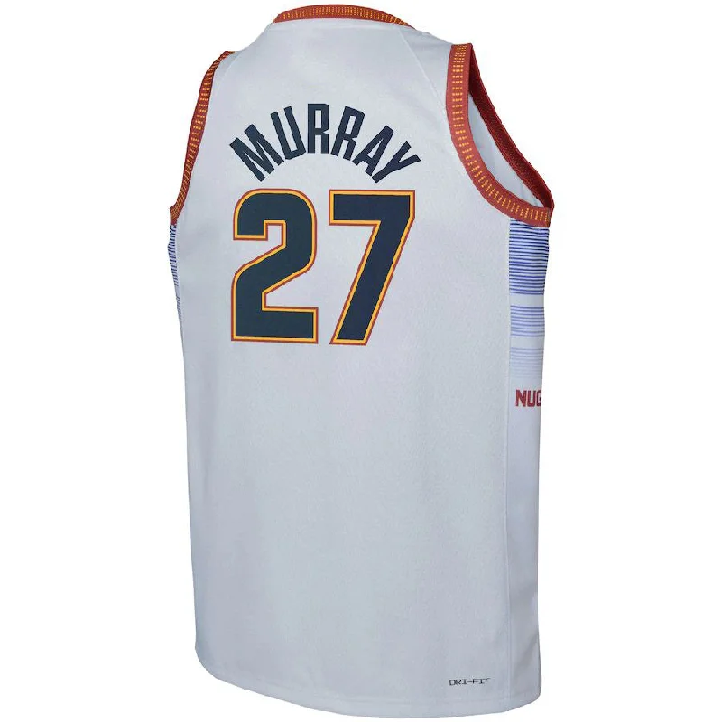 Custom basketball jersey for teams-D.Nuggets #27 Jamal Murray 2022-23 Swingman Jersey City Edition Silver Stitched American Basketball Jersey