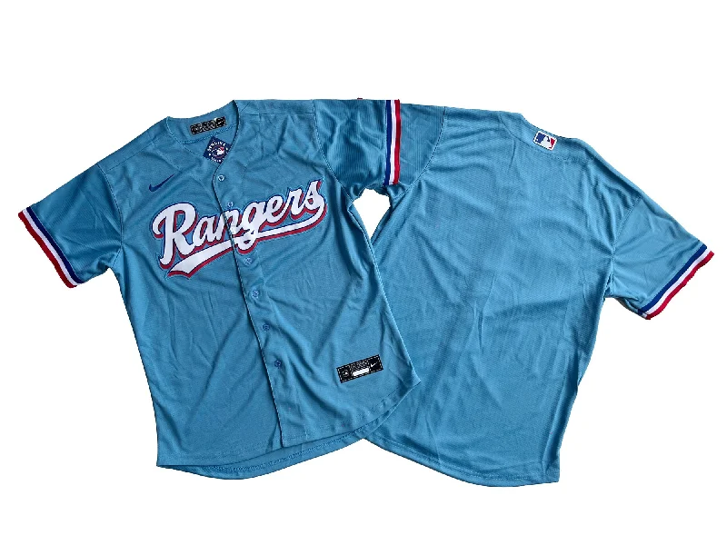 Personalized baseball jersey for gifts-Men's Texas Rangers Light Blue Player Jersey