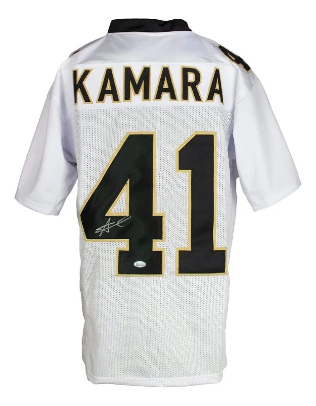 Custom soccer jersey for fan celebrations-Alvin Kamara New Orleans Signed White Football Jersey BAS ITP