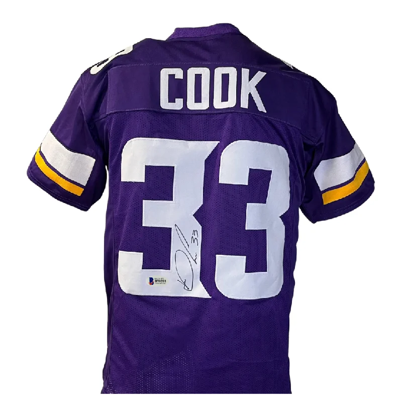 Custom soccer jersey for tournament teams-Dalvin Cook Signed Custom Purple Football Jersey