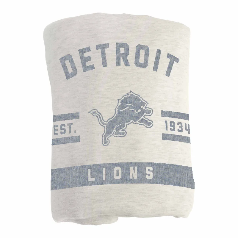 Custom team bathrobes for fans-Detroit Lions Oatmeal Sweatshirt Blanket