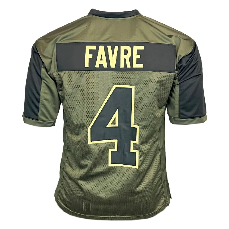 Custom soccer jersey for local and regional leagues-Brett Favre Unsigned Salute to Service Football Jersey