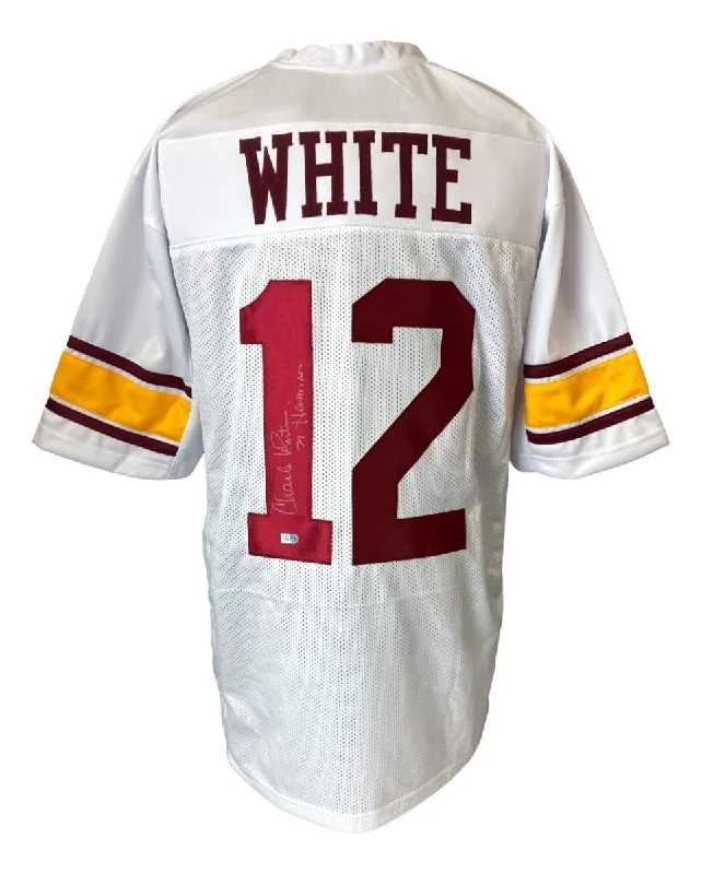 Soccer jersey with breathable mesh for high performance-Charles White USC Signed White Football Jersey 79 Heisman Sports Integrity