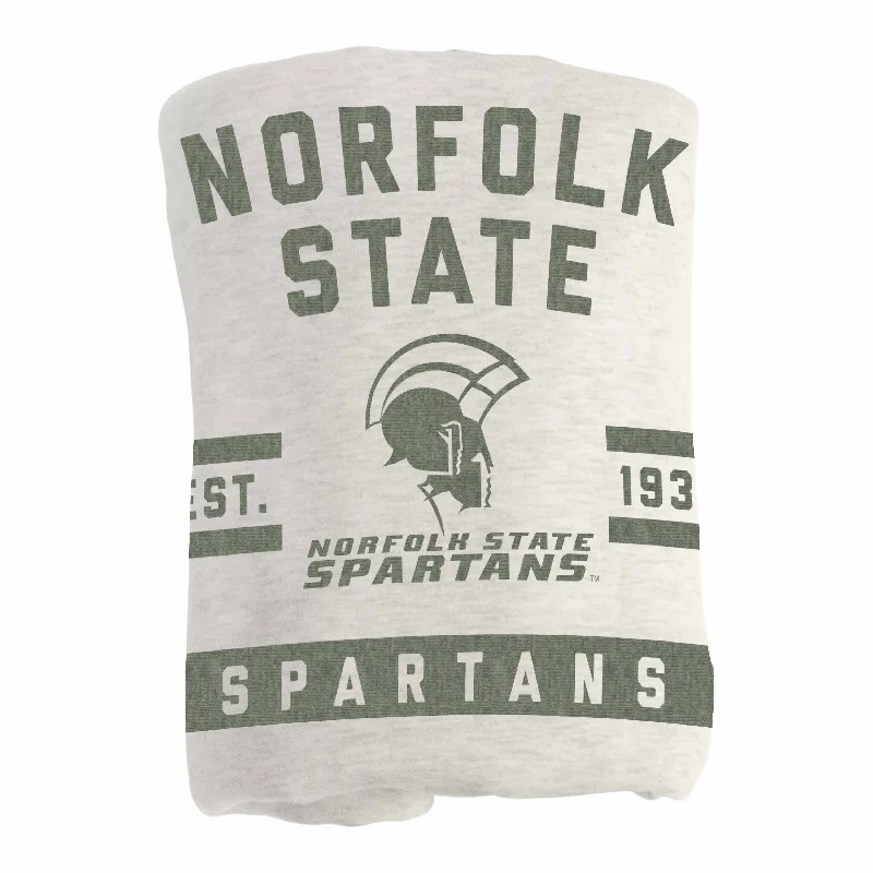 Official team logo home textiles for supporters-Norfolk State Oatmeal Sweatshirt Blanket