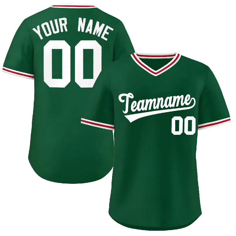 Soft cotton baseball jersey for casual wear-Custom Green Classic Style Outdoor Authentic Pullover Baseball Jersey