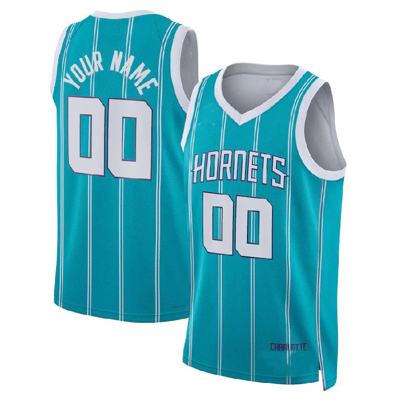 Custom basketball jersey for amateur leagues-Custom C.Hornets Jordan Brand Unisex 2022-23 Swingman Jersey Teal Icon Edition American Stitched Basketball Jersey