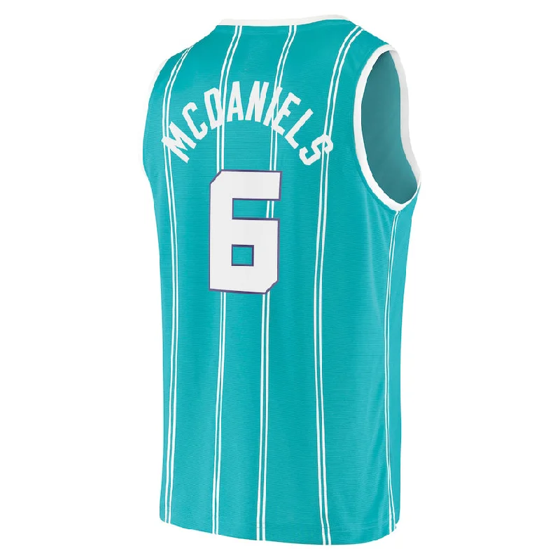 Lightweight basketball jersey for summer games-C.Hornets #6 Jalen McDaniels Fanatics Branded 2020-21 Fast Break Replica Jersey Icon Edition Teal Stitched American Basketball Jersey