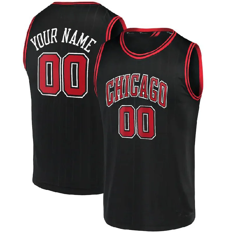 Basketball jersey for high-performance players with added comfort-Custom C.Bulls Fanatics Branded Fast Break Replica Jersey Black Statement Edition American Stitched Basketball Jersey