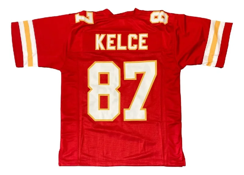 Custom soccer jersey for tournaments and competitions-Travis Kelce Kansas City Red Football Jersey