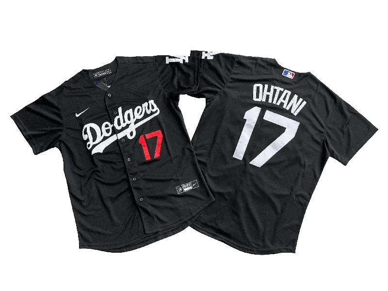 Baseball jersey for kids with team design-Los Angeles Dodgers #17 Shohei Ohtani Royal Black Jersey