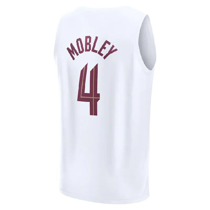 Basketball jersey with player number and sponsor logo-C.Cavaliers #4 Evan Mobley Fanatics Branded 2022-23 Fast Break Replica Jersey White  Association Edition Stitched American Basketball Jersey