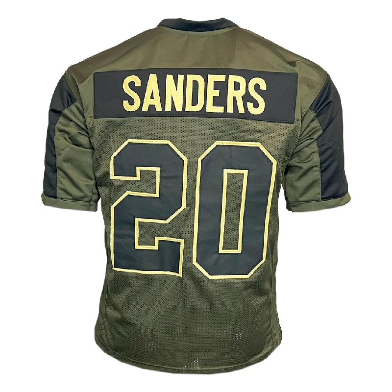 Personalized soccer jersey with bold lettering-Barry Sanders Unsigned Salute to Service Football Jersey