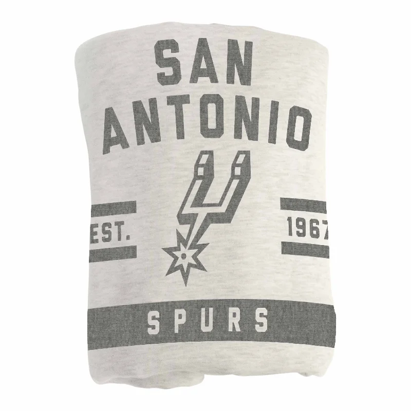 Team-themed blankets for sofa and couch use-San Antonio Spurs Oatmeal Sweatshirt Blanket