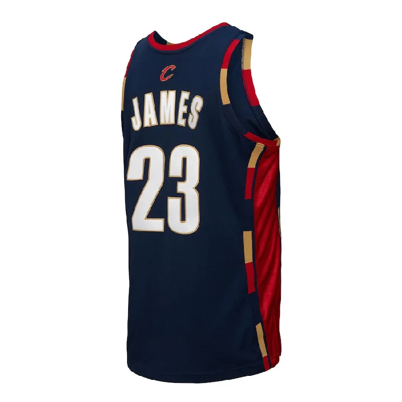 Custom basketball jersey for charity games-C.Cavaliers #23 LeBron James Mitchell & Ness 2008-09 Hardwood Classics Authentic Jersey Navy Stitched American Basketball Jersey