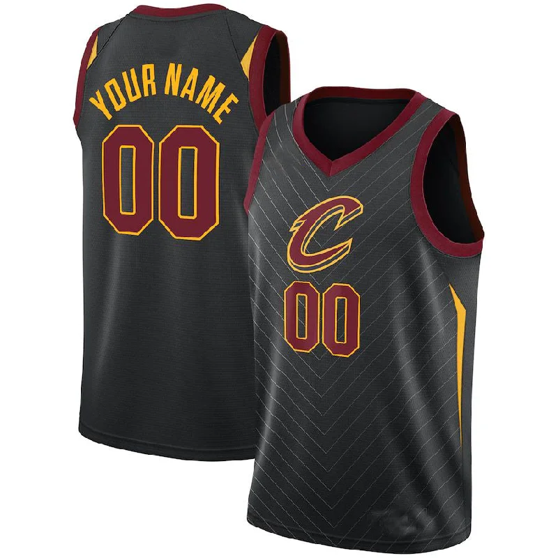 Personalized basketball jersey for kids-Custom C.Cavaliers Swingman Jersey Black Statement Edition American Stitched Basketball Jersey