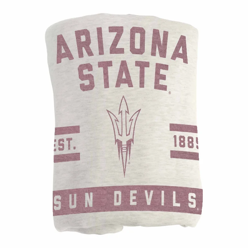 Personalized team placemats for dining rooms-Arizona State Oatmeal Sweatshirt Blanket