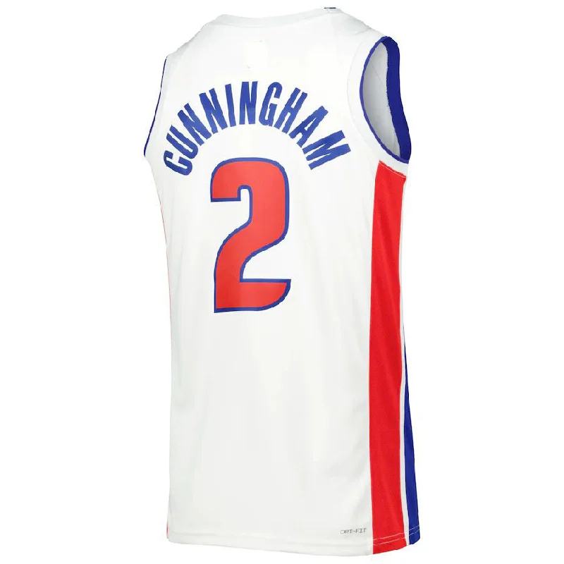 Personalized basketball jersey for end-of-season gifts-D.Pistons #2 Cade Cunningham Unisex 2022-23 Swingman Jersey White Association Edition Stitched American Basketball Jersey