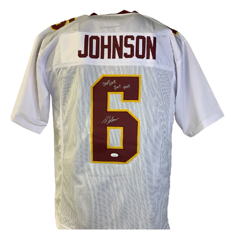 Custom soccer jersey with bold team colors-Tyler Johnson Signed Custom White College Football Jersey w/ 'Outback Bowl MVP'