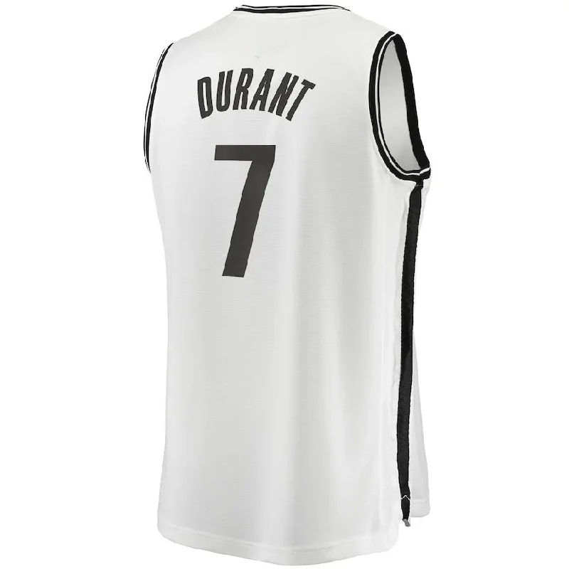 Basketball jersey with moisture-wicking technology-B.Nets #7 Kevin Durant Fanatics Branded 2020-21 Fast Break Player Jersey White Association Edition Stitched American Basketball Jersey