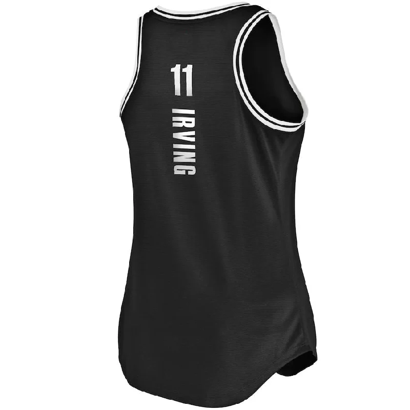 Personalized basketball jersey with team mascot logo-B.Nets #11 Kyrie Irving Fanatics Branded Fast Break Tank Jersey Black  Icon Edition Stitched American Basketball Jersey