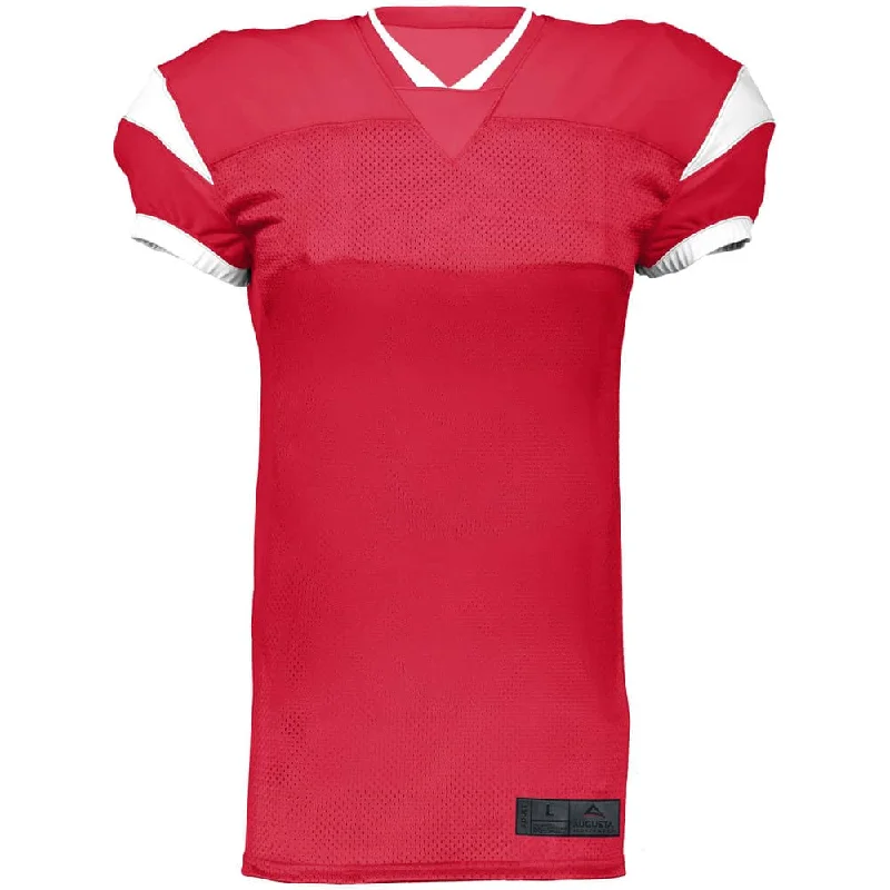 Rugby jersey with bold, contrasting stripes for style-Slant Red-White Football Jersey