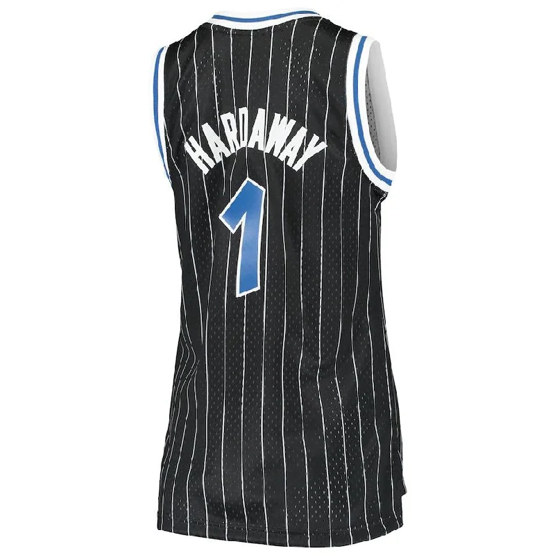 Custom basketball jersey for charity sports events-O.Magic #1 Penny Hardaway Mitchell & Ness Women's Black 1994-95 Hardwood Classics Swingman Jersey Black Stitched American Basketball Jersey