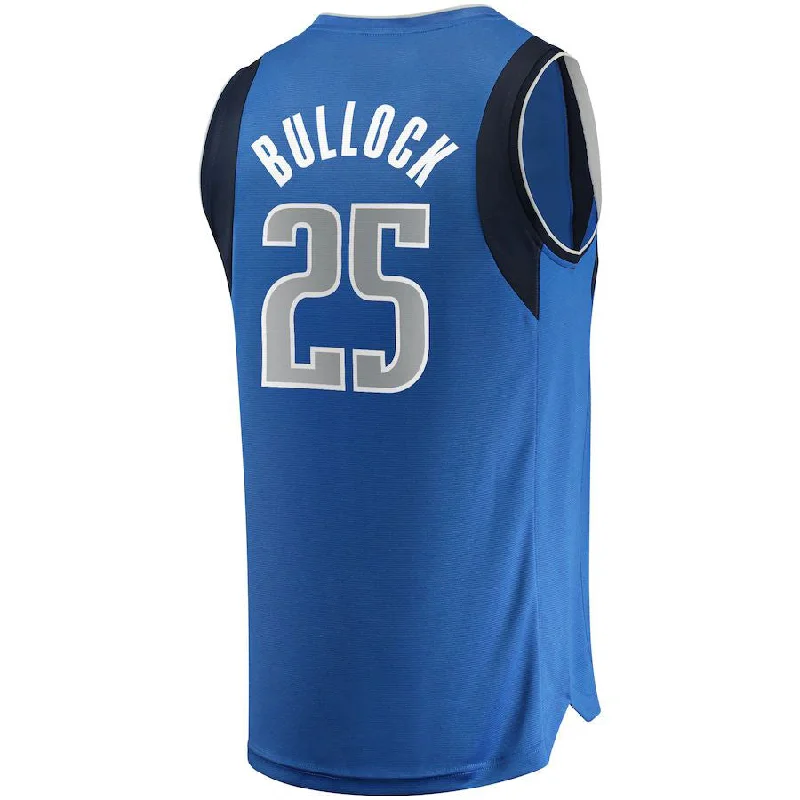 Basketball jersey with elastic waistband for comfort-D.Mavericks #25 Reggie Bullock Fanatics Branded 2021-22 Fast Break Replica Jersey Icon Edition Blue Stitched American Basketball Jersey