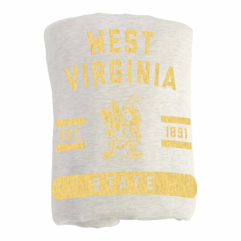 Team bath towels with logo print-West Virginia State Oatmeal Sweatshirt Blanket