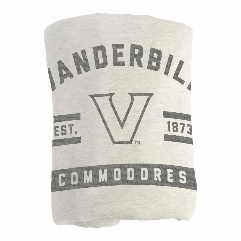 Custom team window treatments for game rooms-Vanderbilt Oatmeal Sweatshirt Blanket