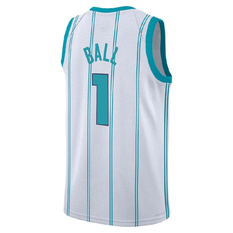 Custom basketball jersey with moisture-control fabric-C.Hornets #1 LaMelo Ball Jordan Brand 2021-22 Swingman Jersey Association Edition White Stitched American Basketball Jersey